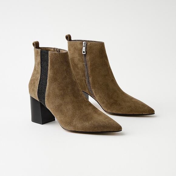 Linea Paolo Shoes - Linea Paolo Sevilla II Bootie Brown Suede Ankle Boots